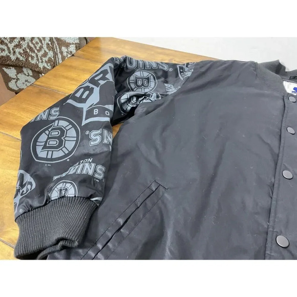 Starter NHL Boston Bruins Quilted Black Bombers Jacket Size XL NWT - Picture 5 of 14